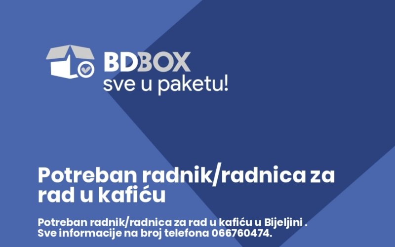 Potreban radnik/radnica za rad u kafiću