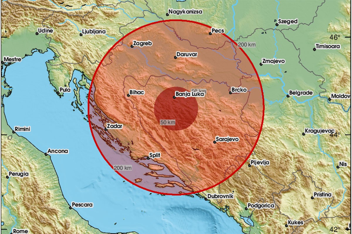 Novi zemljotres u BiH, treslo se u banjalučkoj regiji